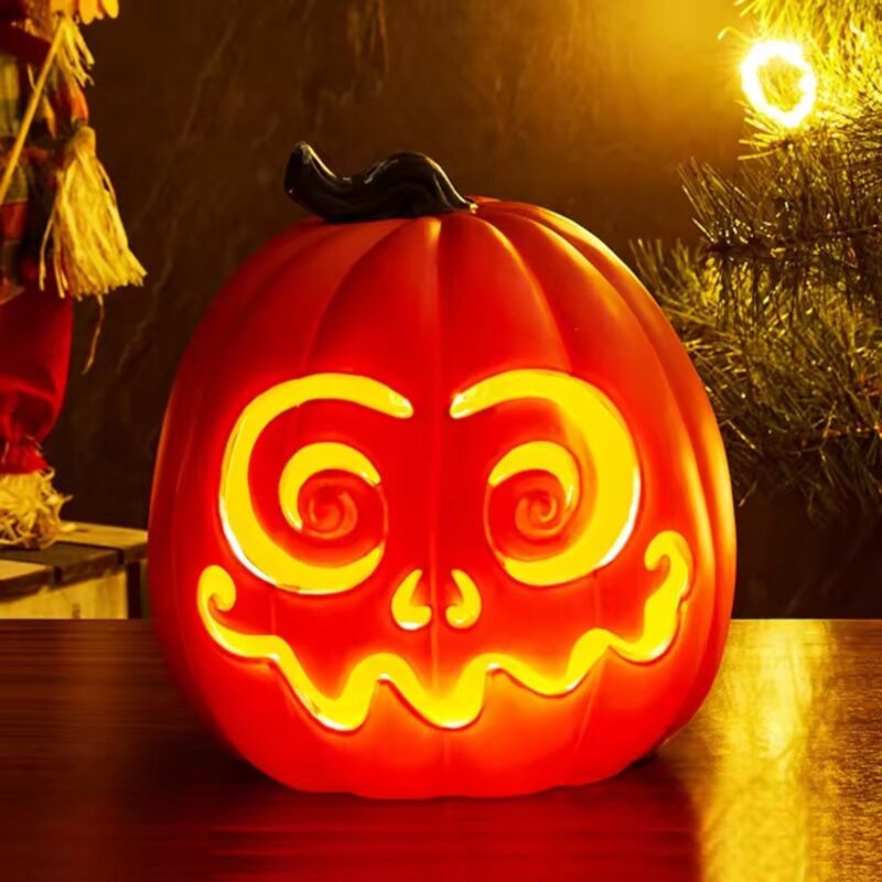 Glowing Ghost Pumpkin Lantern