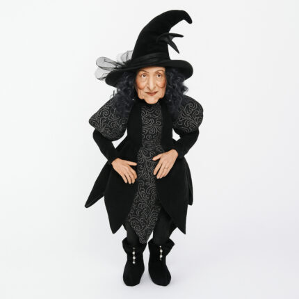 Scary Black Hat Witch Doll