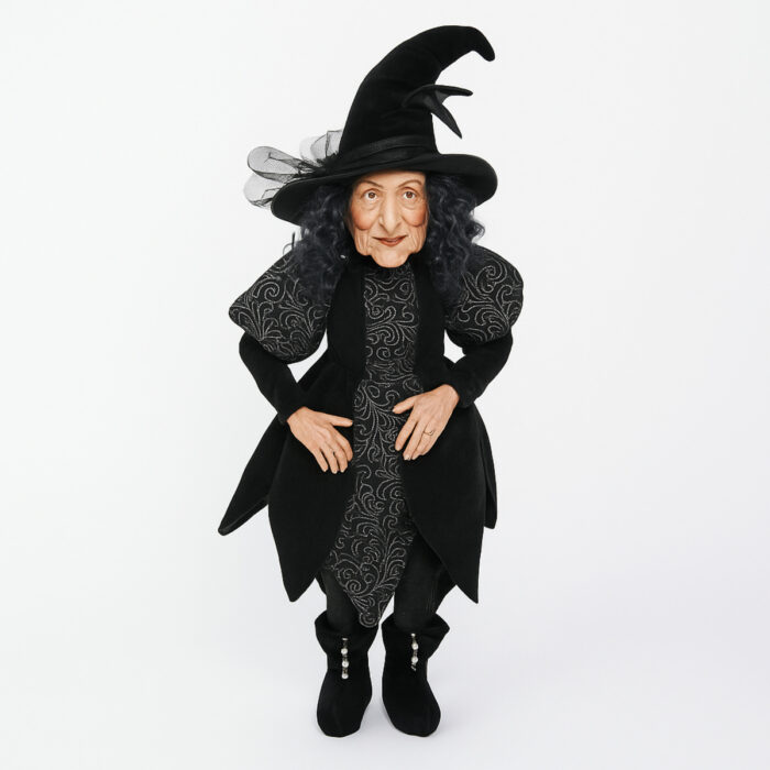 Scary Black Hat Witch Doll