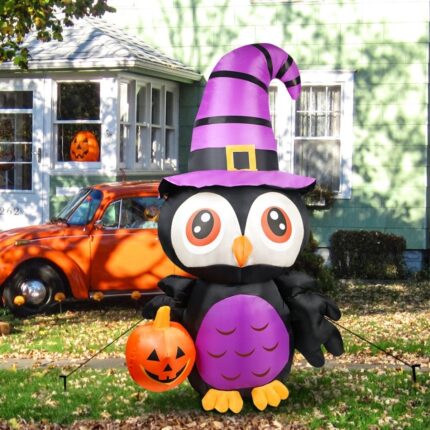 Inflatable Owl Yard For Halloween