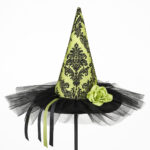 Lime Green Damask Witch Hat