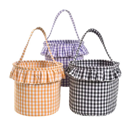 Personalized Ruffle Gingham Basket