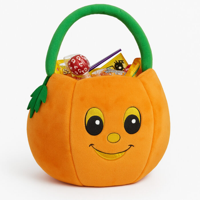 Plush Pumpkin Candy Basket Fun