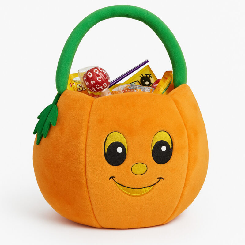 Plush Pumpkin Candy Basket Fun