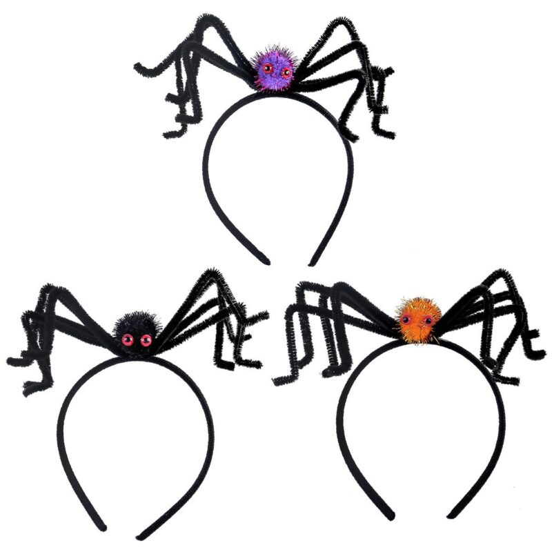 Scary Plush Spider Headband