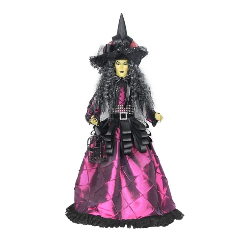 Scary Purple Standing Witch Doll