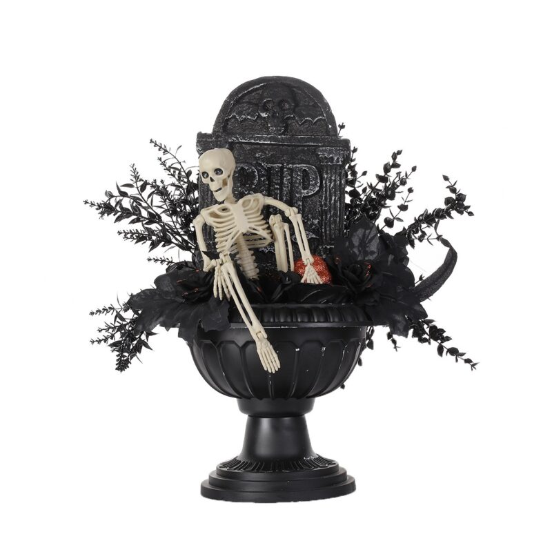 Skeleton Tombstone Flower Pot