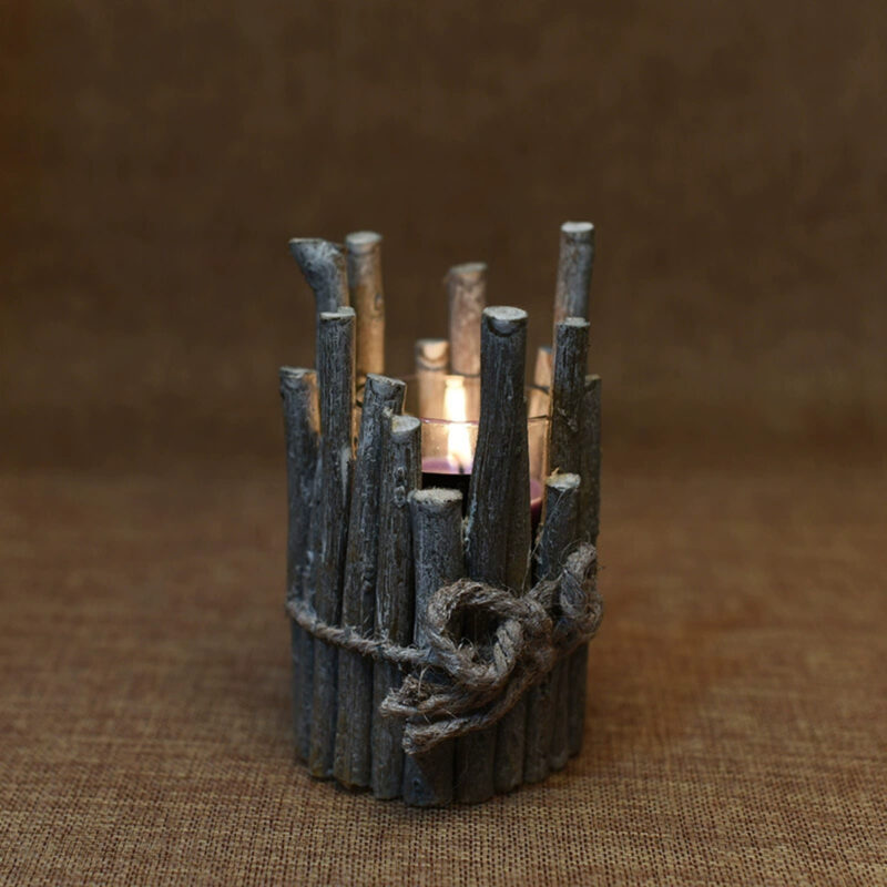 Wooden Candle Holder Décor