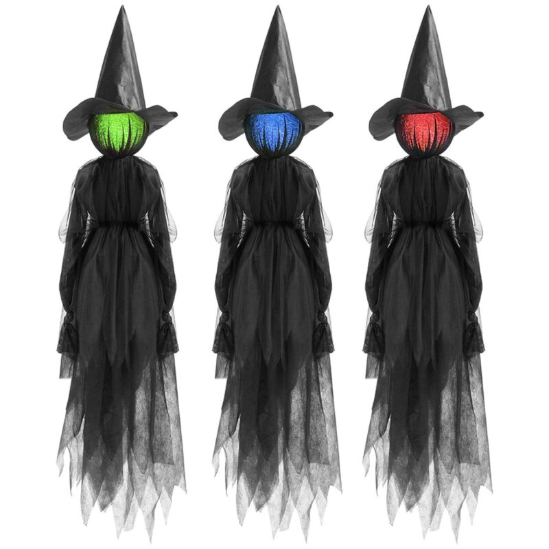 Colorful Luminous Head Witch Prop