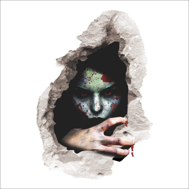 Female Breaking Wall Sticker