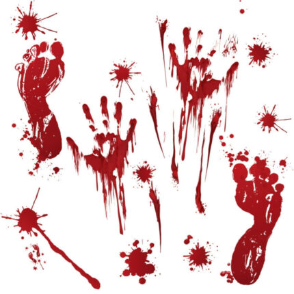 Bloody Hand Footprints Stickers