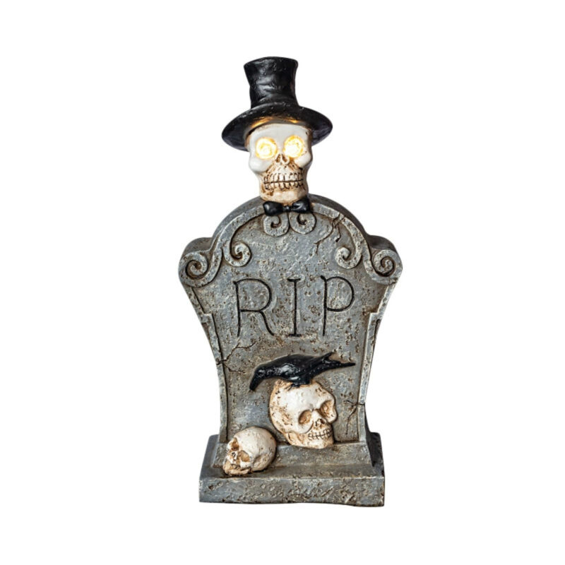 Luminous Skull Tombstone Prop