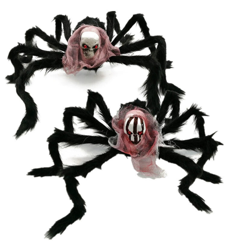 Plush Skull Spider Decoration