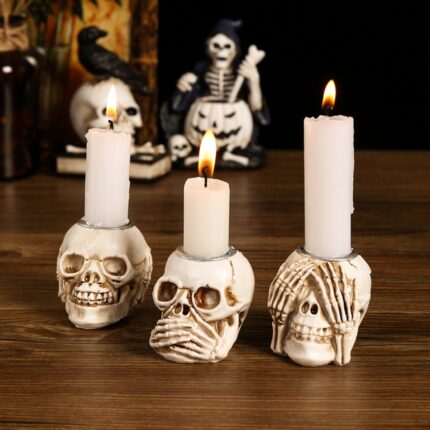 Scary Skull Candlestick