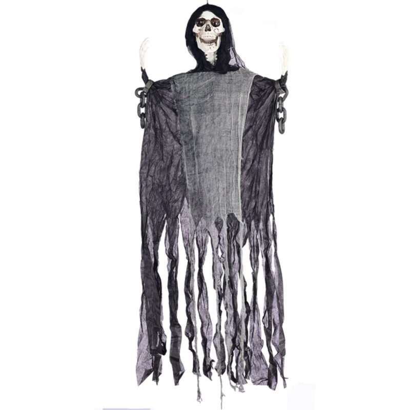 Skull Black Hanging Ghost Prop