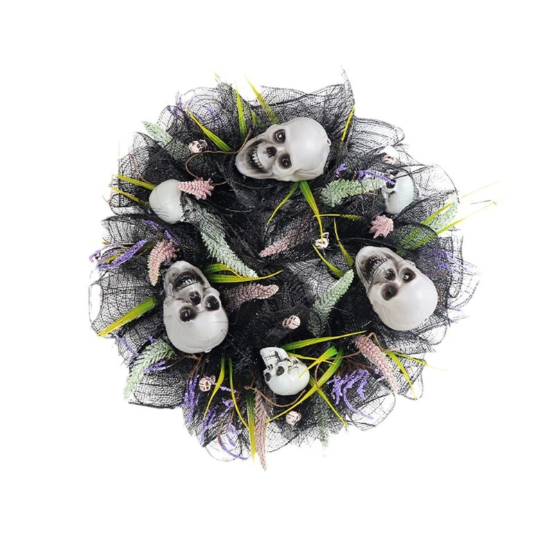 Black Mesh Skull Garland Design
