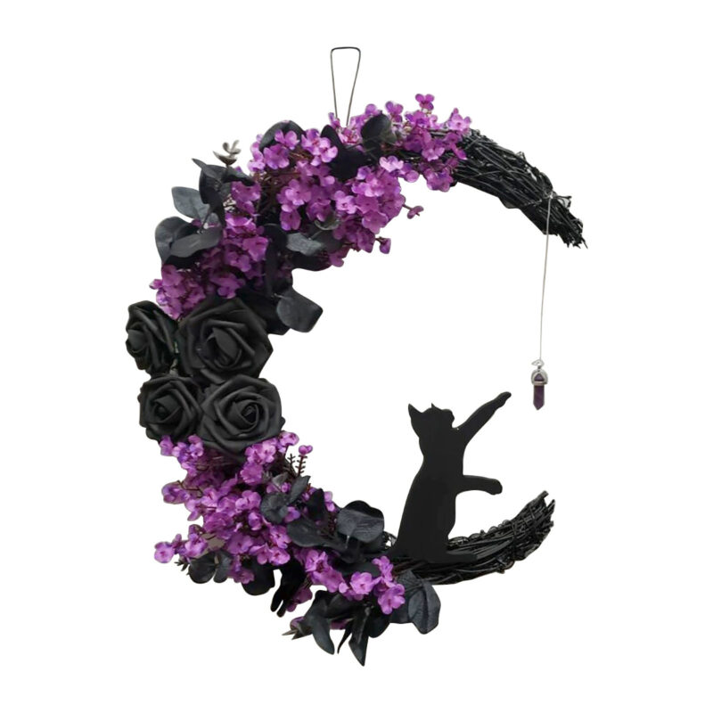 Black Rose Wreath Doors Decor
