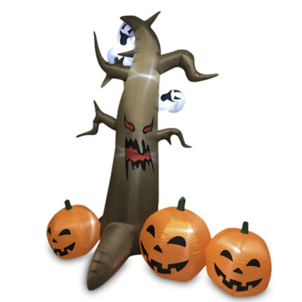 Ghost Tree with Pumpkins Prop