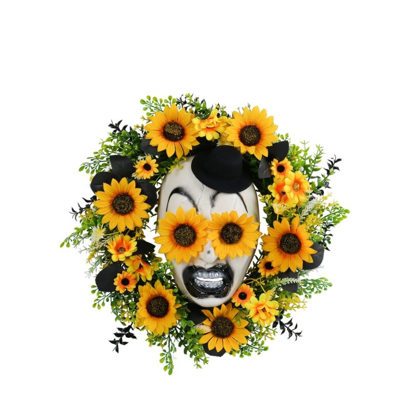 Halloween Sunflower Ghost Wreath