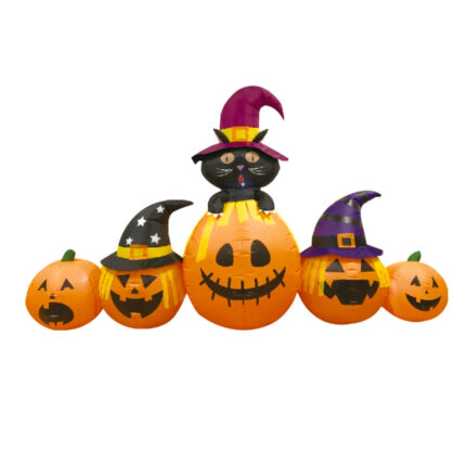 Inflatable Black Cat Pumpkins Set