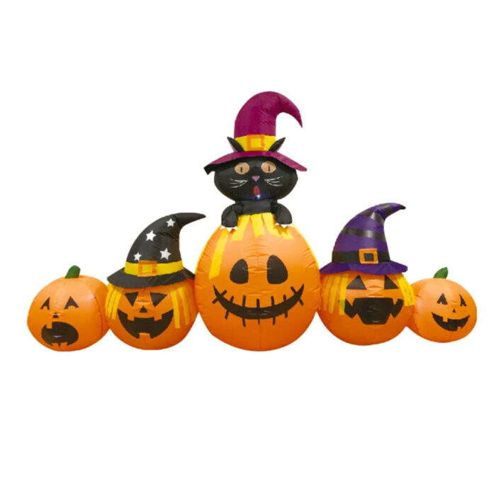 Inflatable Black Cat Pumpkins Set