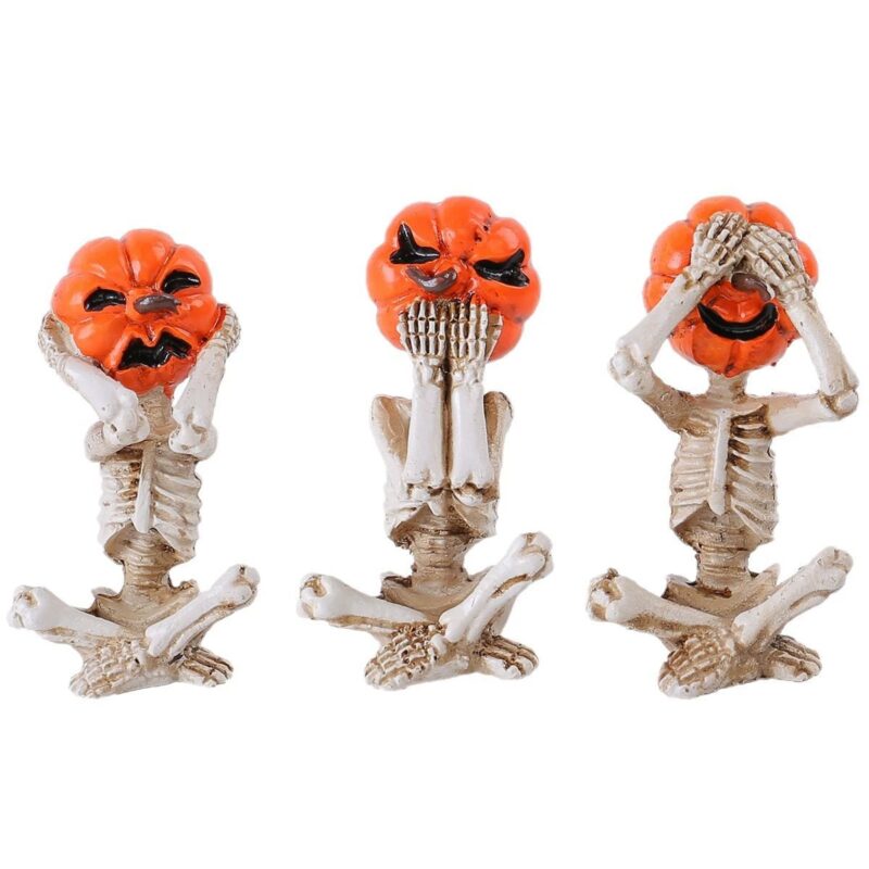 Pumpkin Head Skeleton Doll Decor