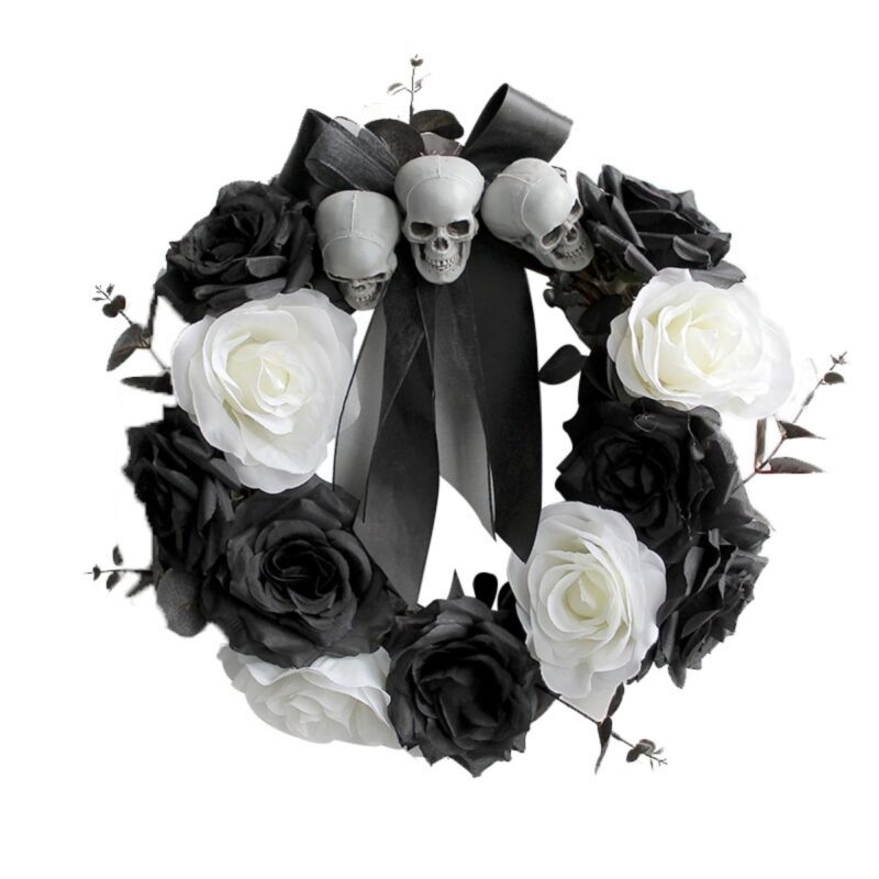 Skull Rose Vine Wreath Décor