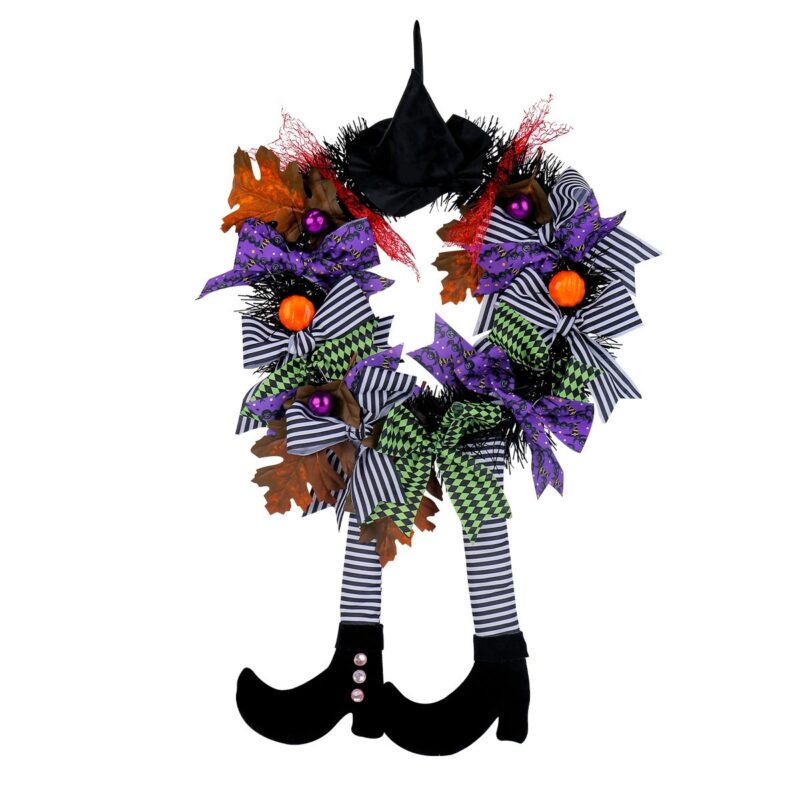 Door Witch Hat Long Legs Wreath