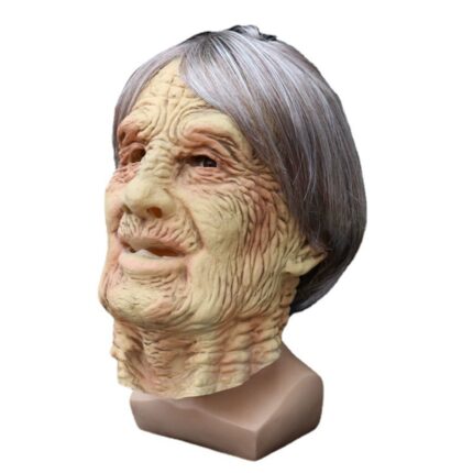 Scary Old Man Wig Head Cover